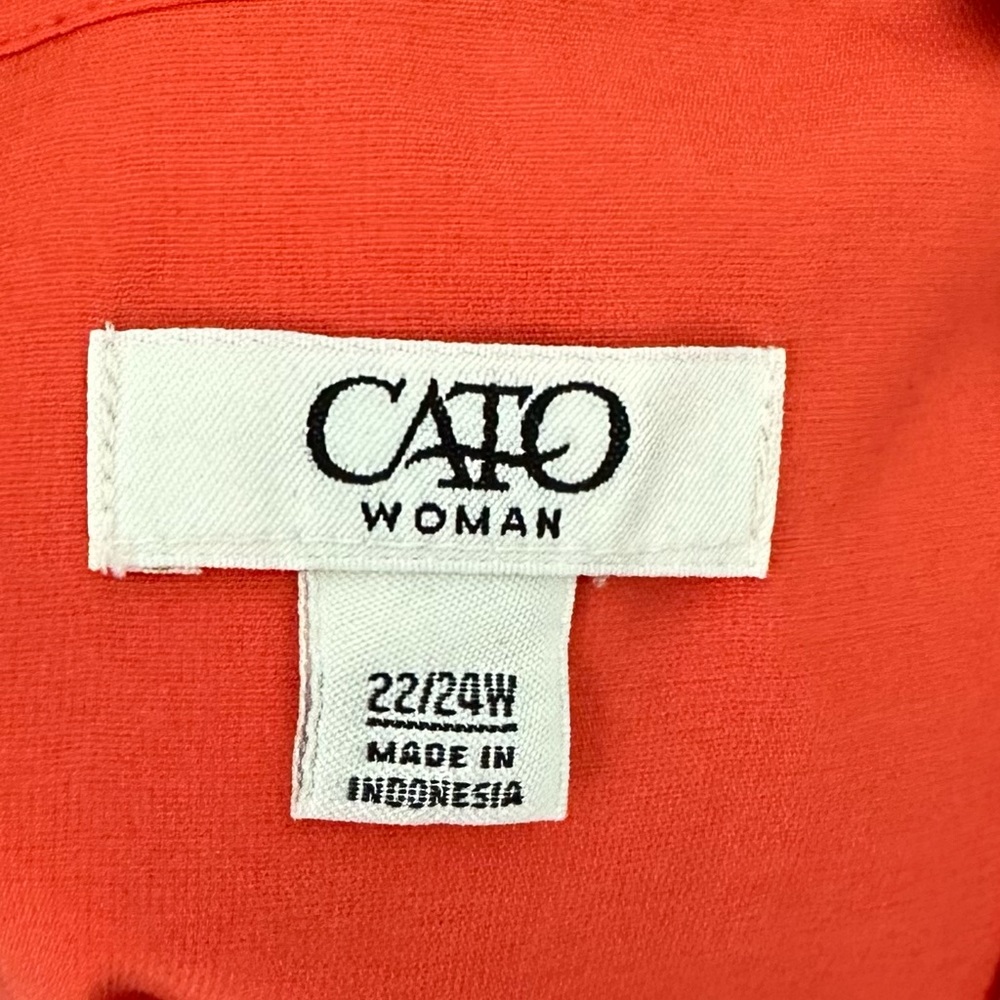 Cato Plus Size 22/24W Sleeveless Ruffle Top Burnt Orange Scoop Neck Keyhole Back - Picture 7 of 8